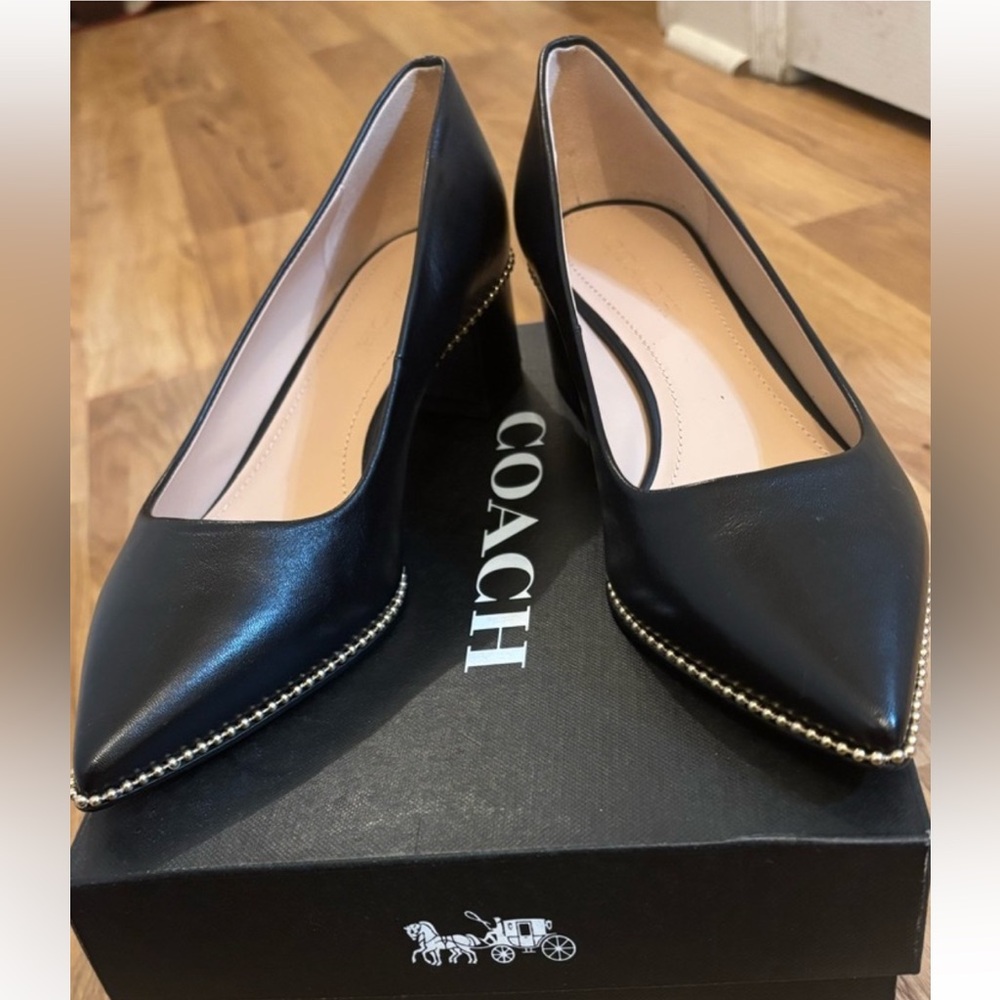COPY COACH Black Gold Shoes